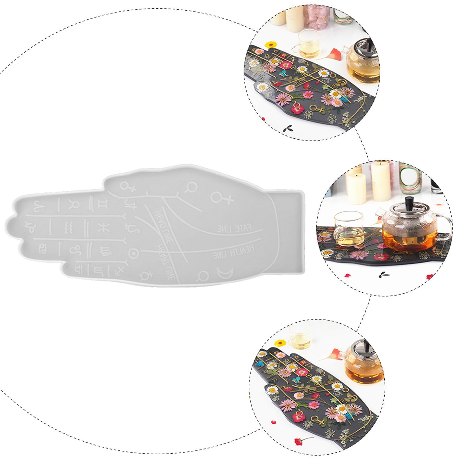 DOITOOL Stampo Silicone Mano Sottobicchieri Resina 1 Pezzo