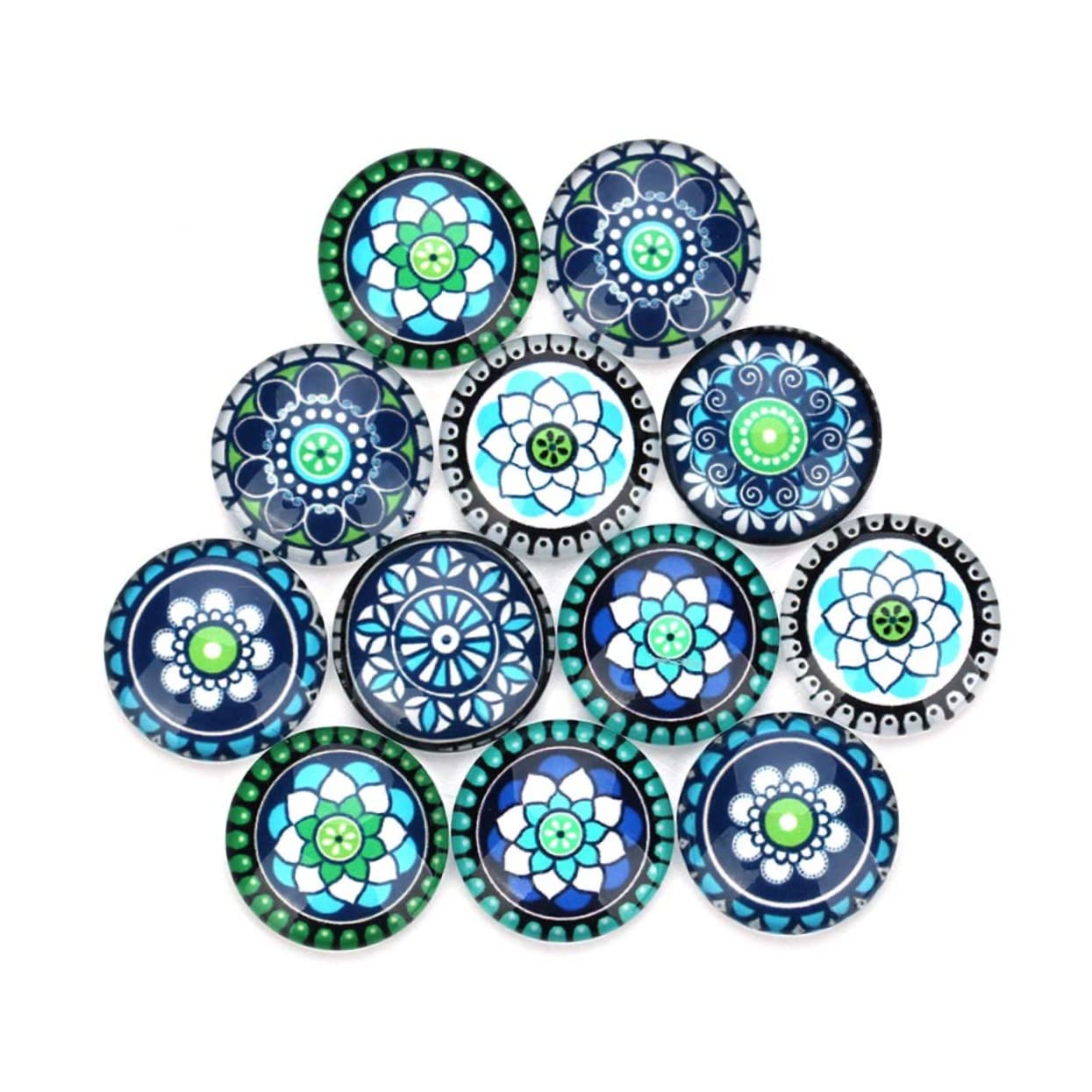 DOITOOL Cabochon Gioielli Vetro Blu Fiore Size 4 20 Pezzi