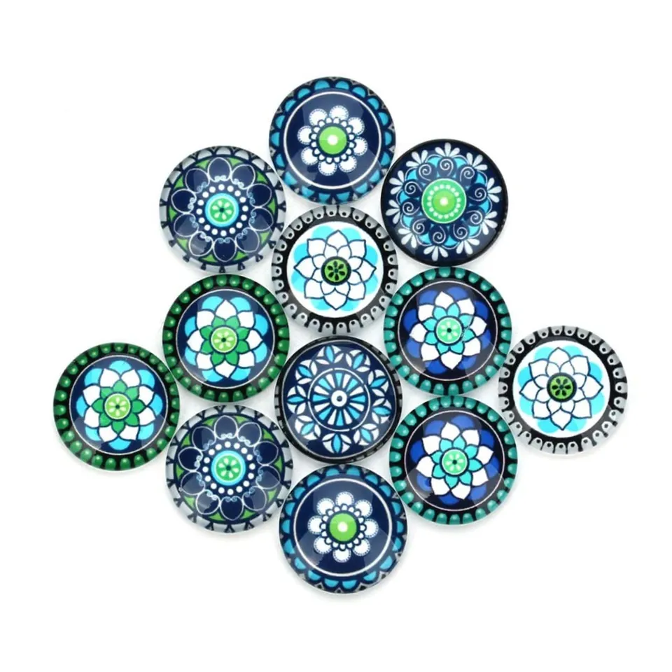 DOITOOL Cabochon Gioielli Vetro Blu Fiore Size 4 20 Pezzi