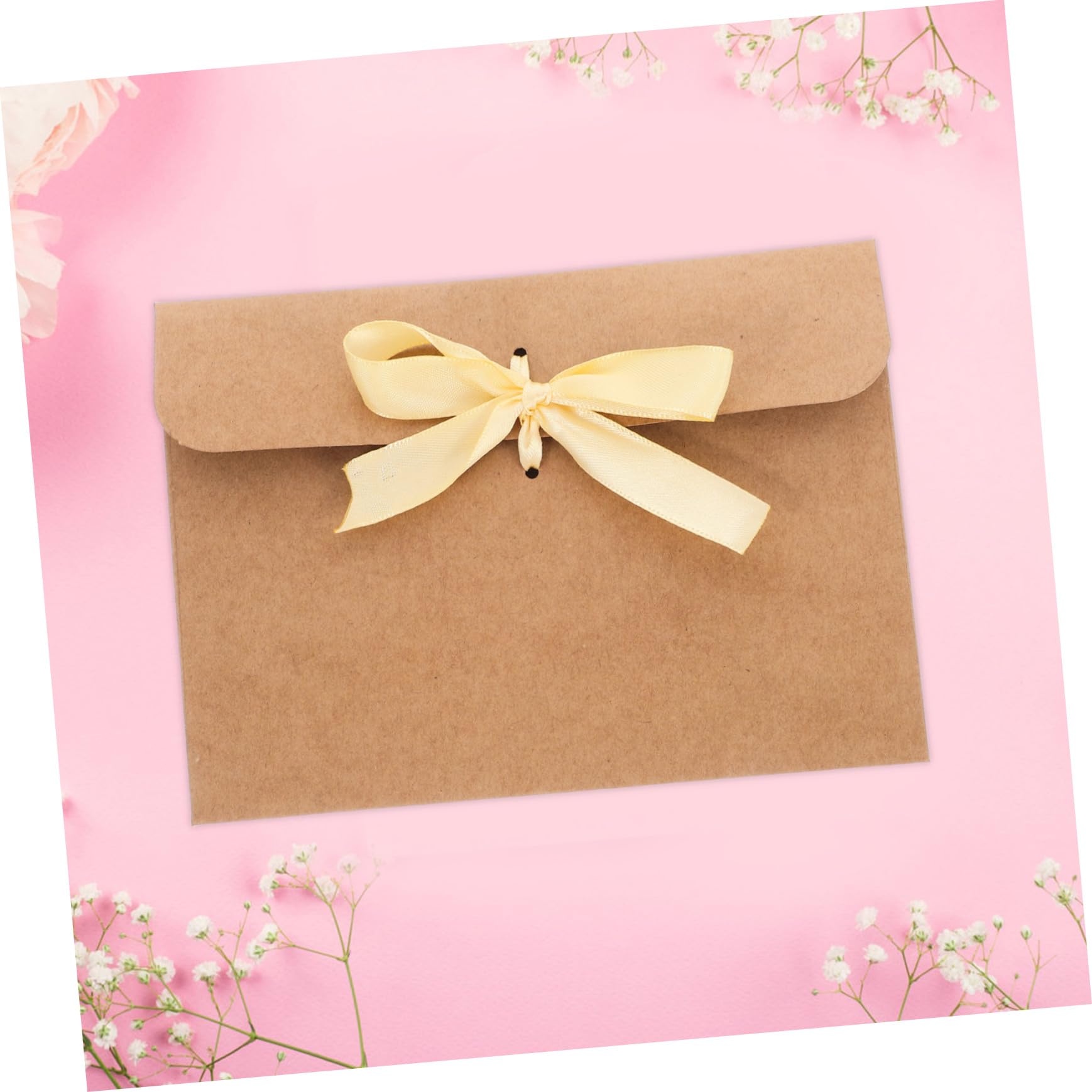 Doitool buste kraft con fiocco beige 50 pezzi 17x16,5 cm