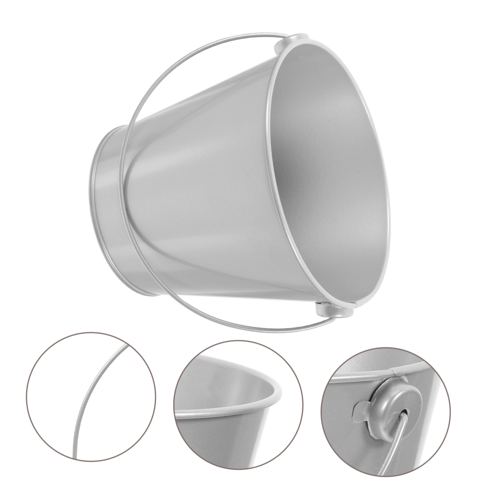 DOITOOL Mini Secchio Latta Argento con Manico 12x10,5 cm