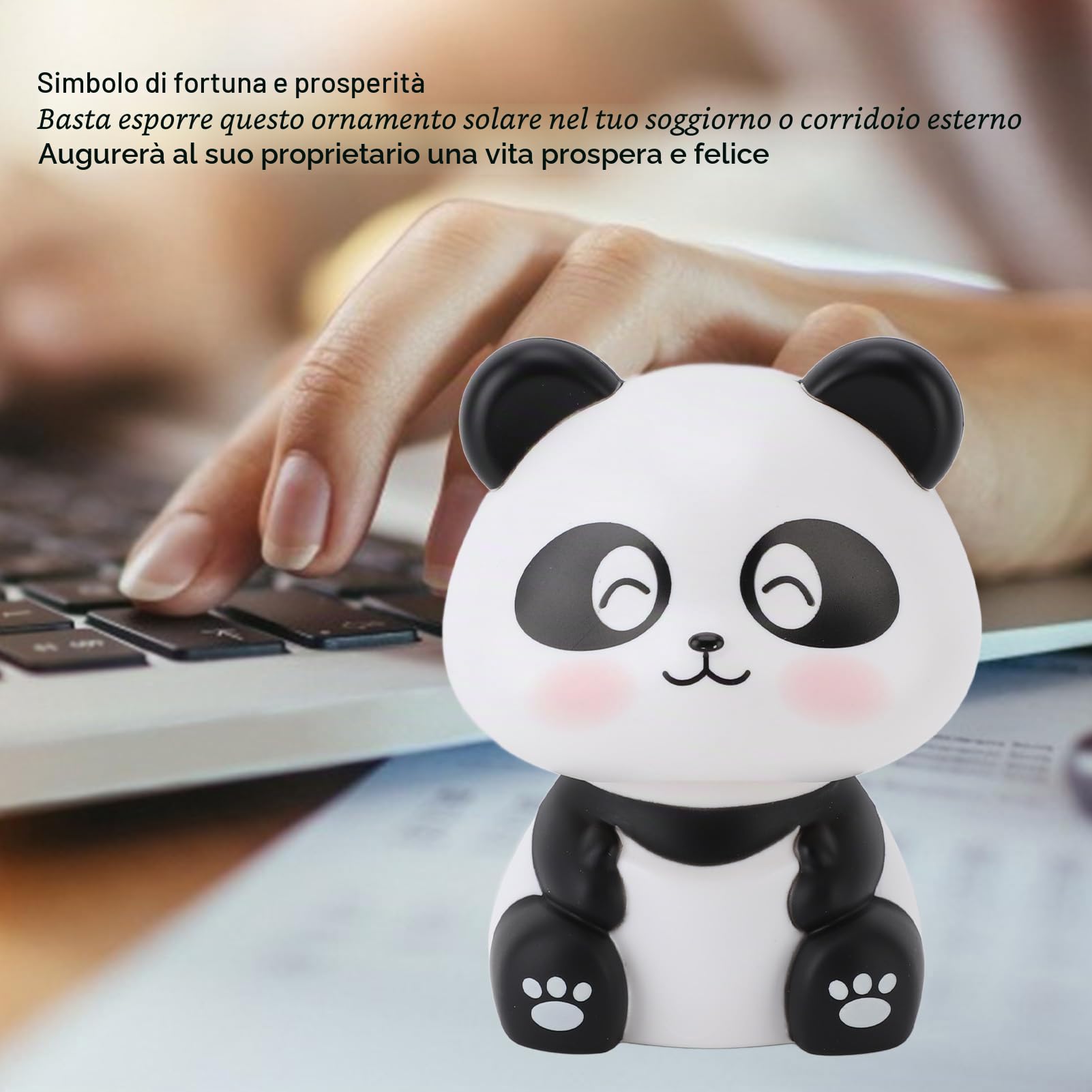 Saluaqui Panda statuetta solare decorazione auto cruscotto solare