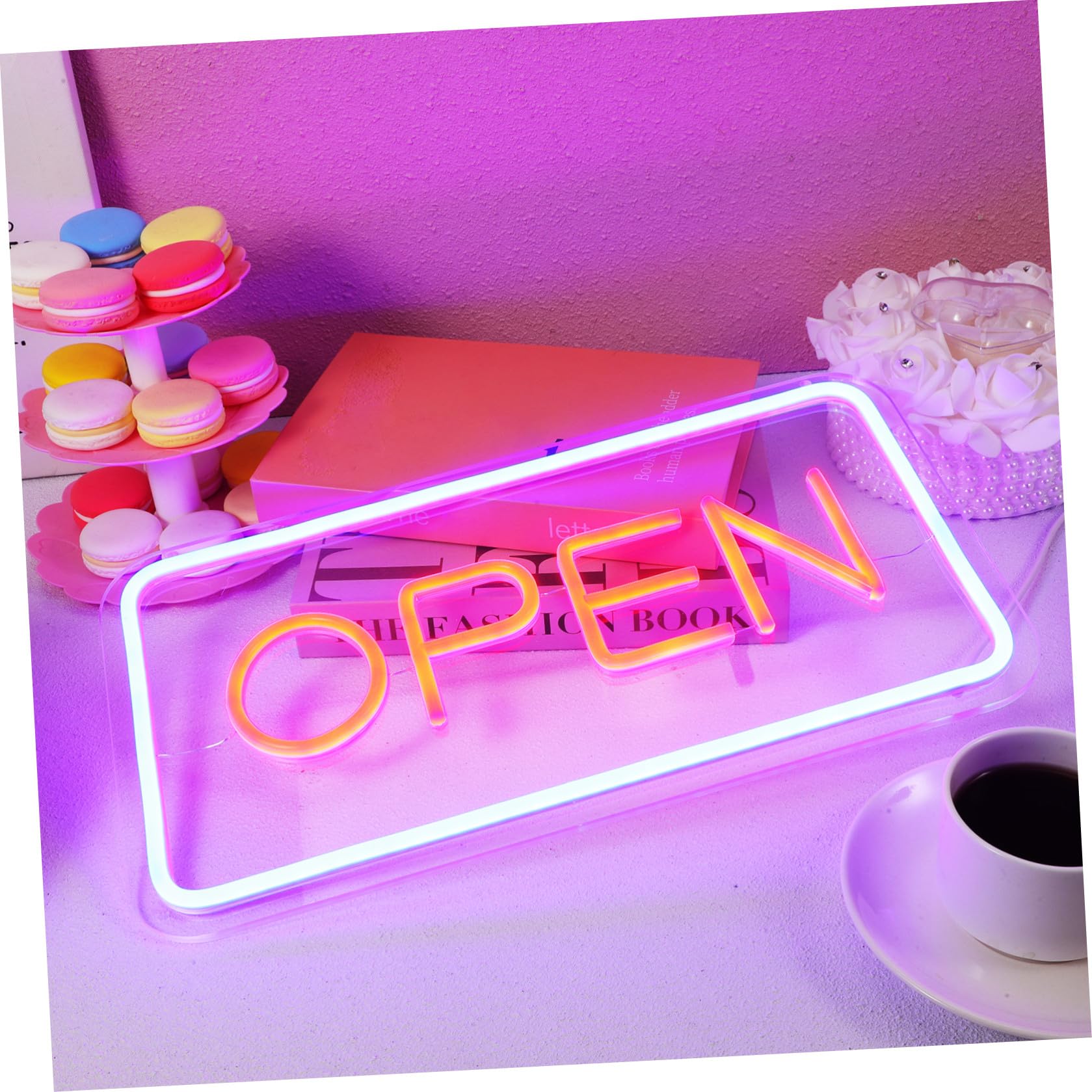 DOITOOL Insegna LED Aperto USB con Catena per Negozi
