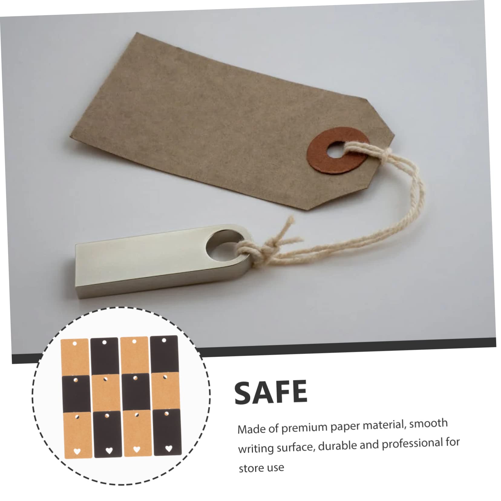 DOITOOL Etichette Carta Forate Avana 200 Pezzi 5x3 cm