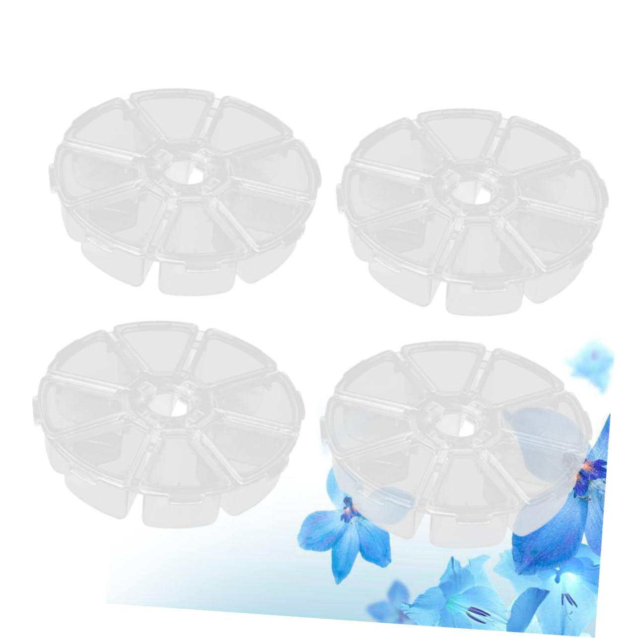 DOITOOL Scatola Gioielli Trasparente Plastica 8 Scomparti 4pz