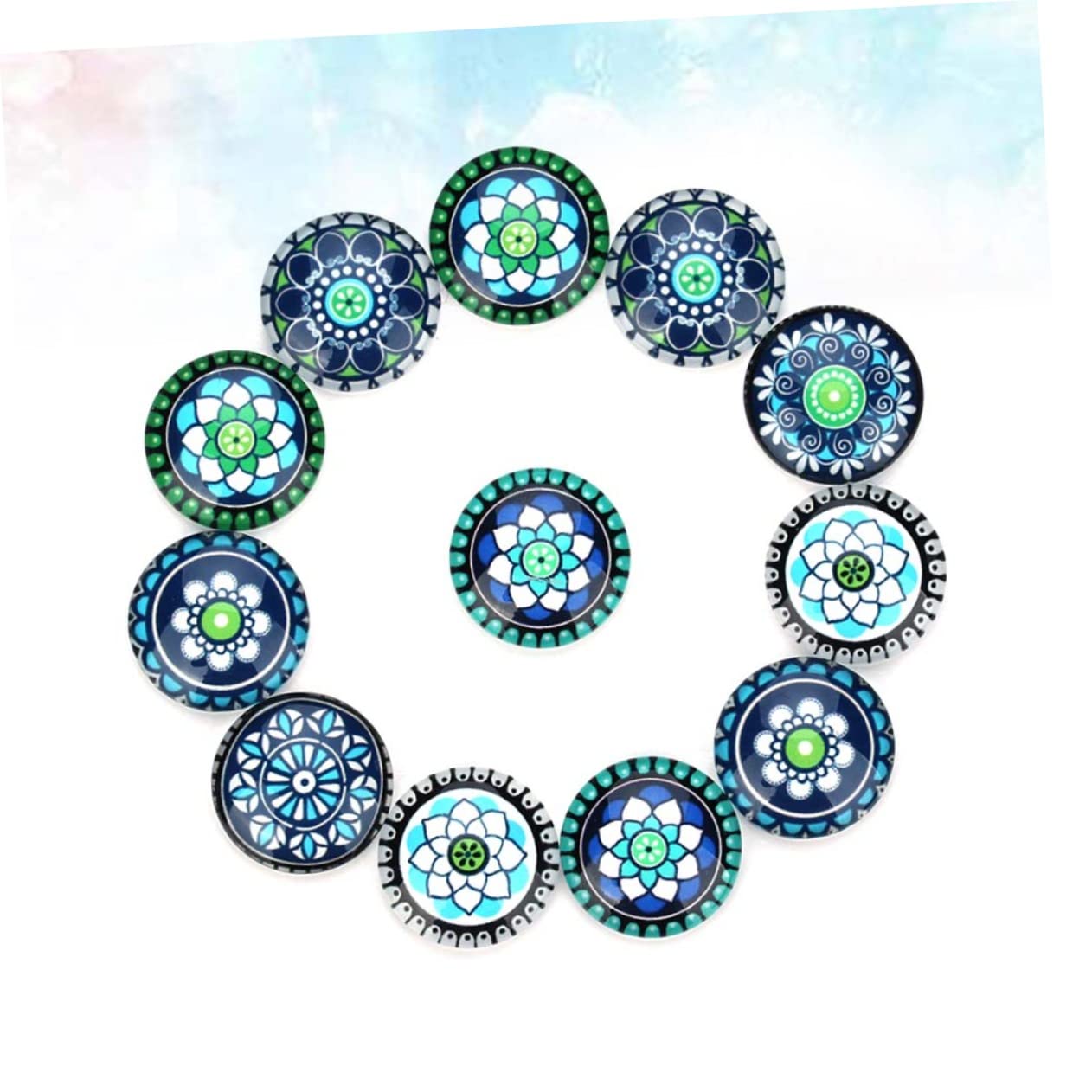 DOITOOL Cabochon Gioielli Vetro Blu Fiore Size 4 20 Pezzi