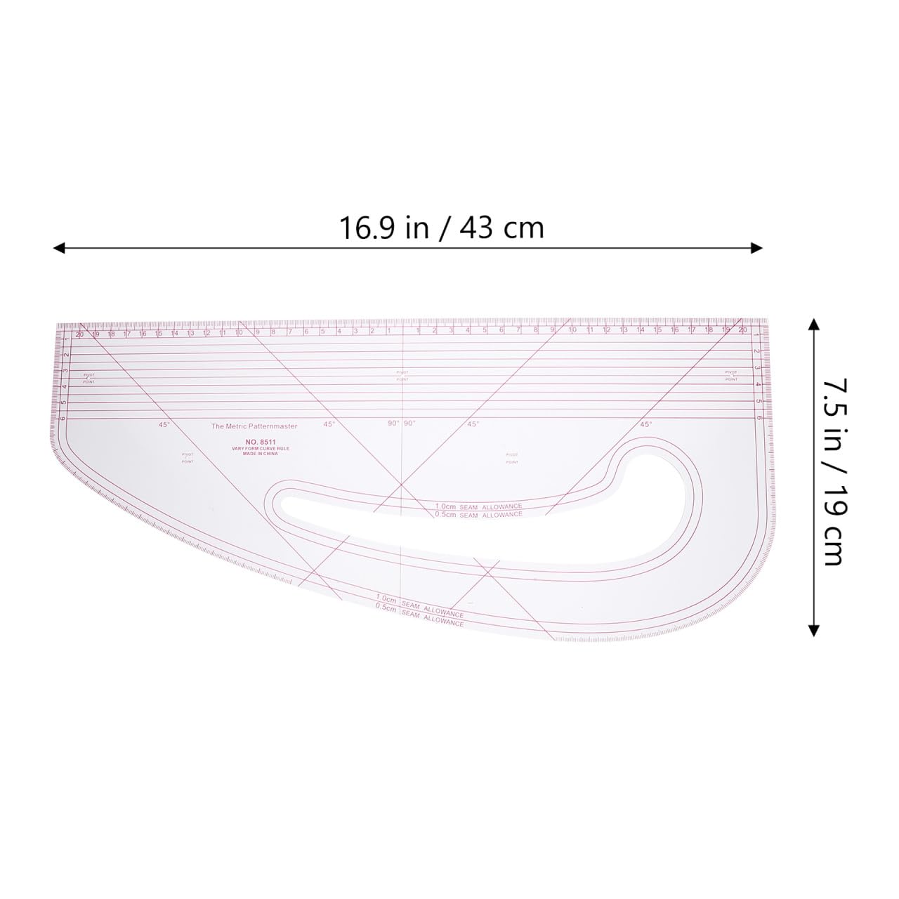 DOITOOL Righello Curvo Sartoria in PC per Cartamodelli