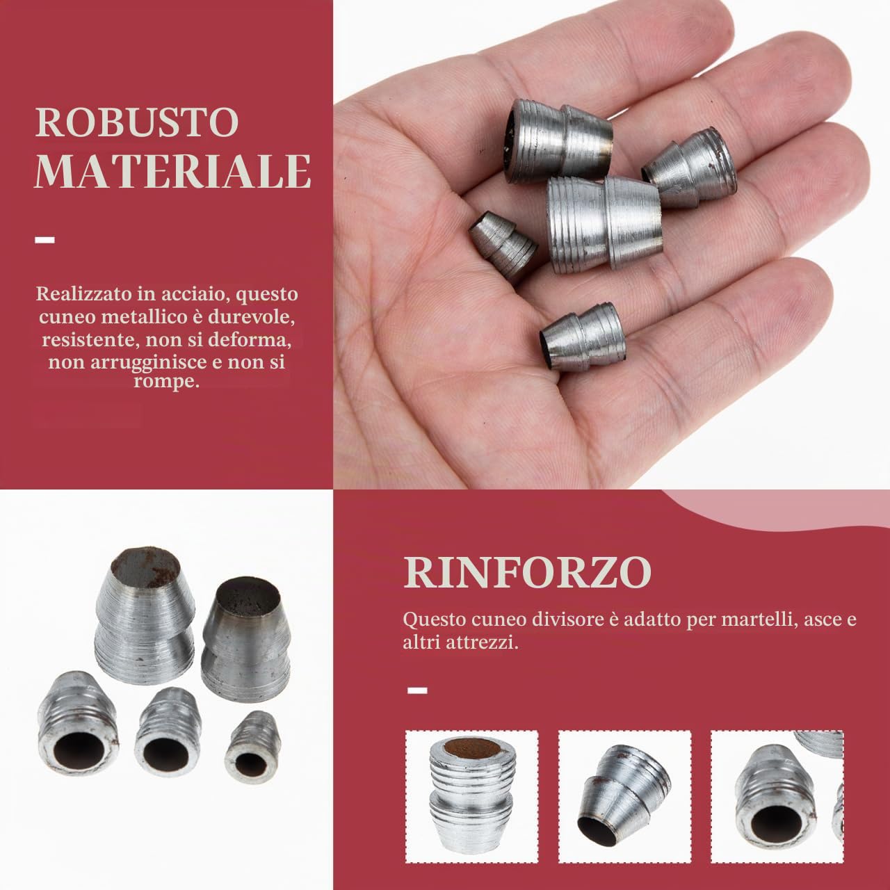 DOITOOL Cunei Sicurezza Rotondi Ferro 25 Pezzi 8-16 mm