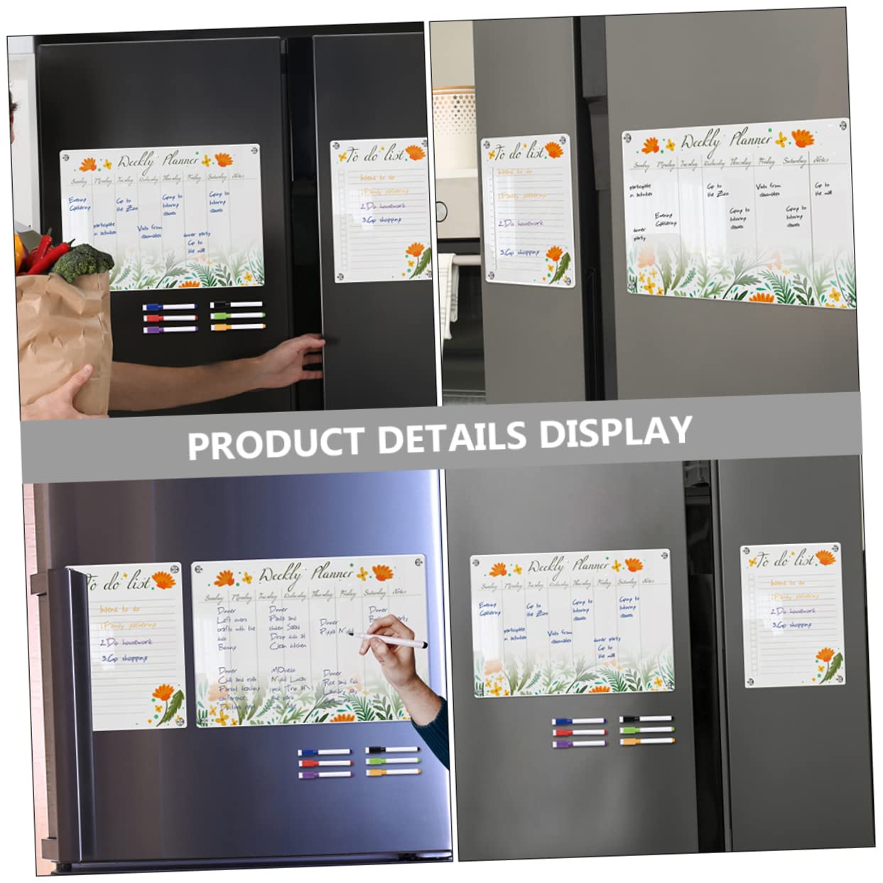 DOITOOL Lavagna Magnetica Frigo Cancellabile Set 2 Pezzi Riutilizzabile