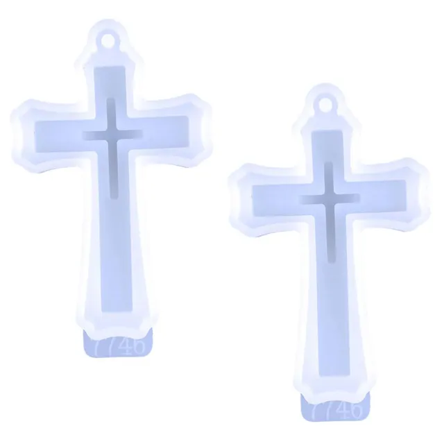 DOITOOL Stampo in Silicone Croce Ciondolo 2 Pezzi Bianco