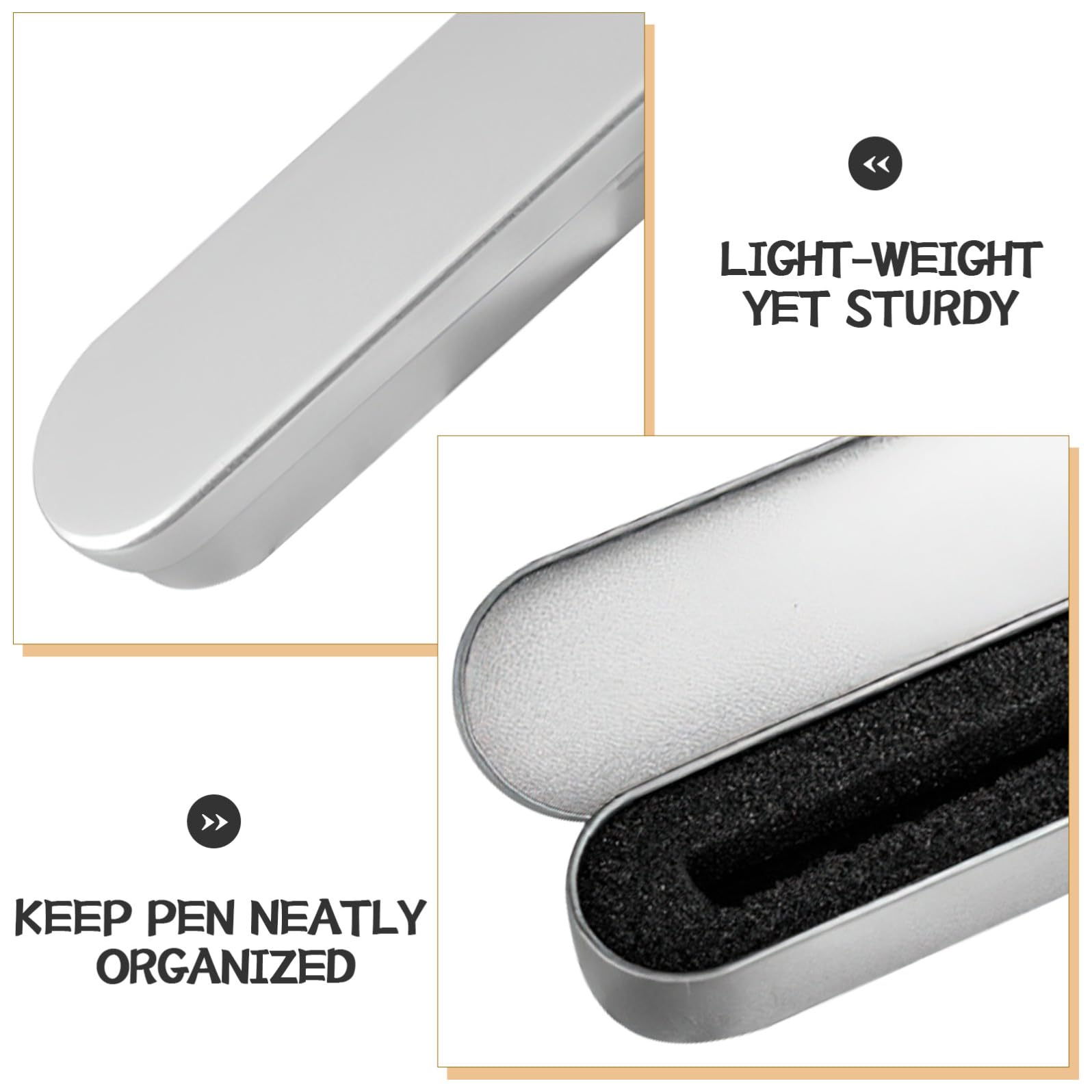 DOITOOL Scatole Penne Metallo Argento 5 Pezzi 17,8cm