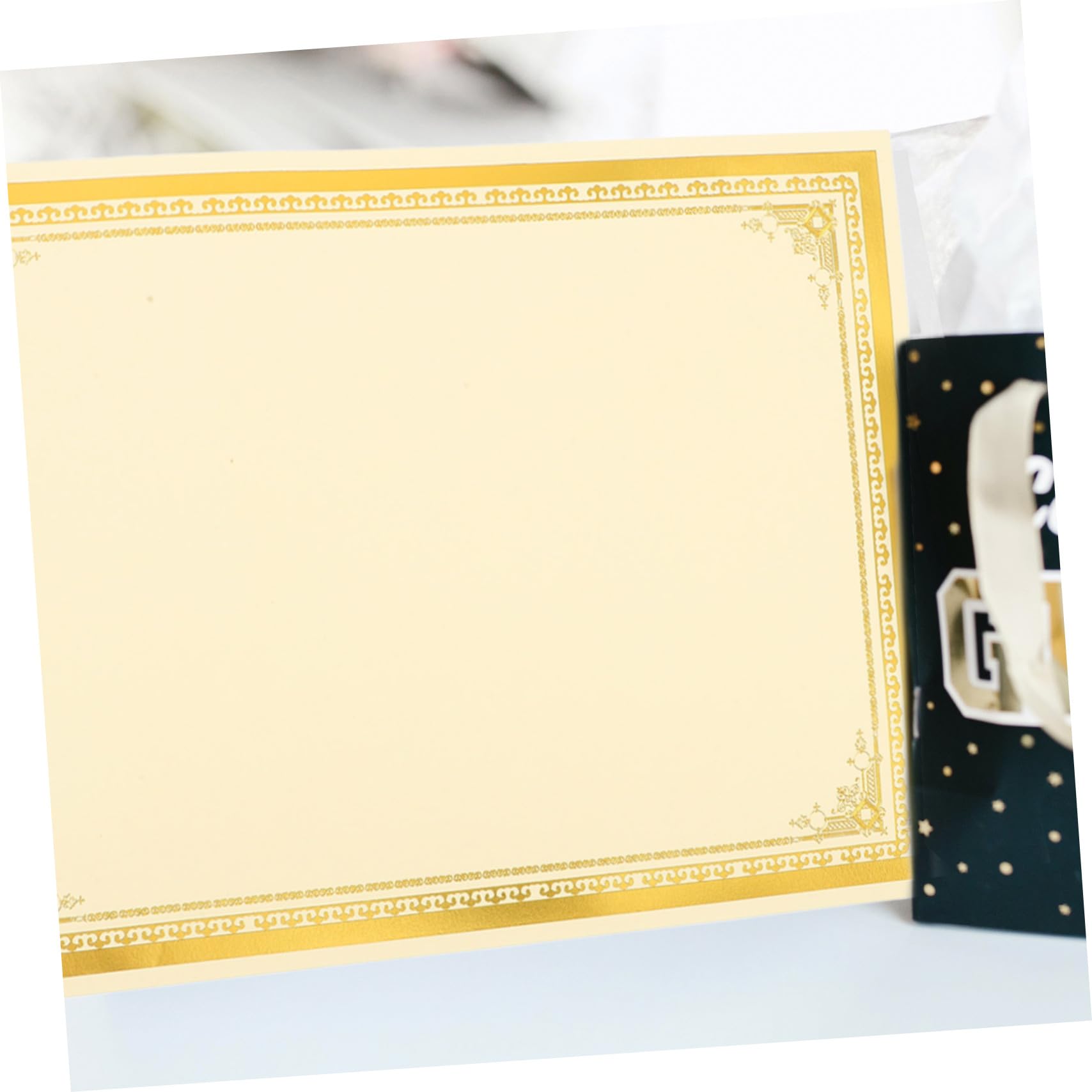 DOITOOL carta certificati bianca bordo oro 10 pz