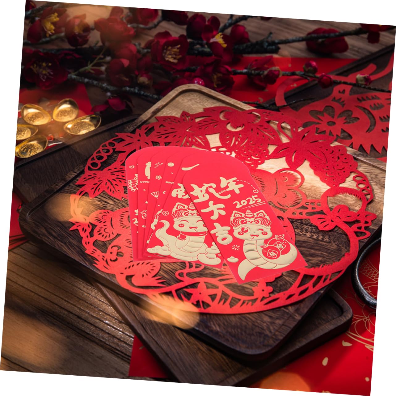 DOITOOL Buste Rosse Cinesi Carta 24 Pezzi 17x9 cm