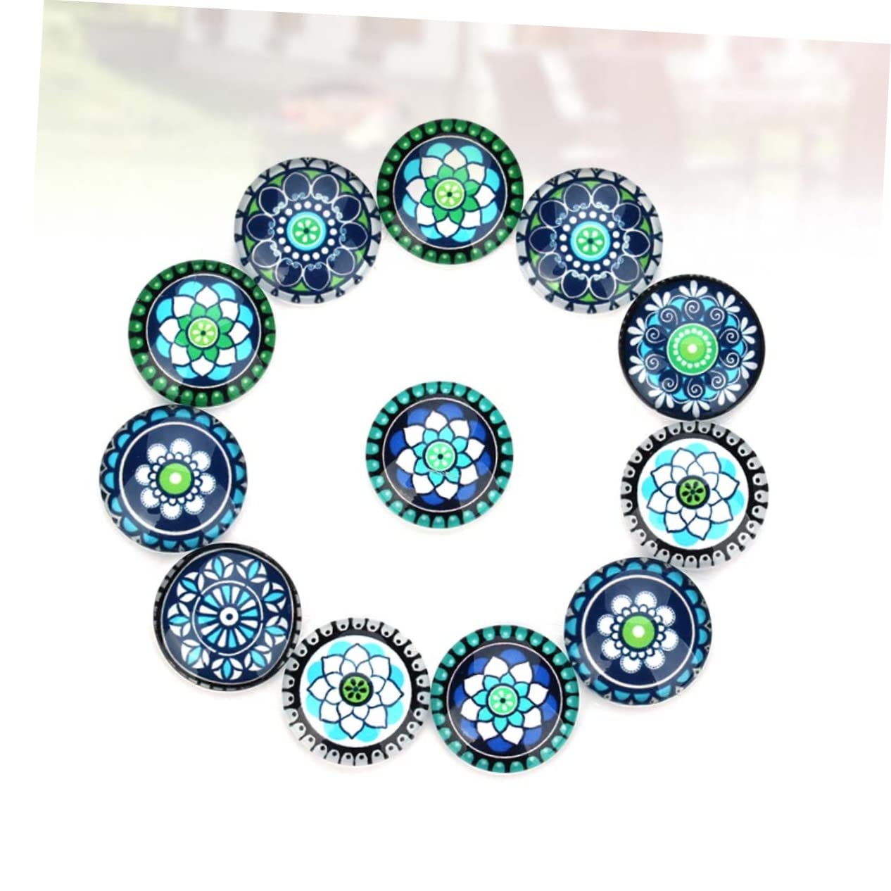 DOITOOL Cabochon Gioielli Vetro Blu Fiore Size 4 20 Pezzi