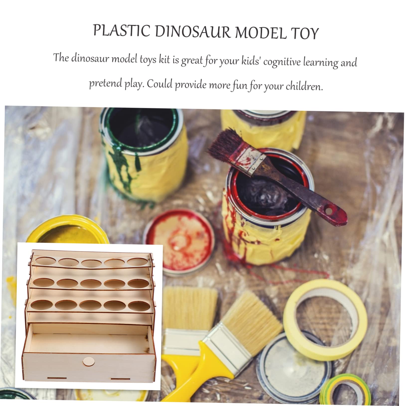 DOITOOL Organizer Legno Tubetti Vernice 22x14x12 per 15 Colori