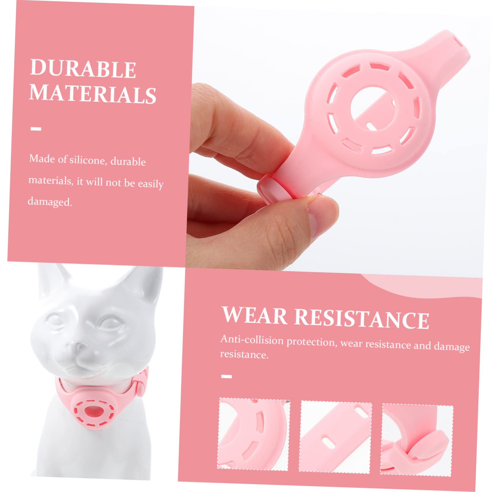 DOITOOL collare cane porta AirTag silicone rosa 1 pz regolabile