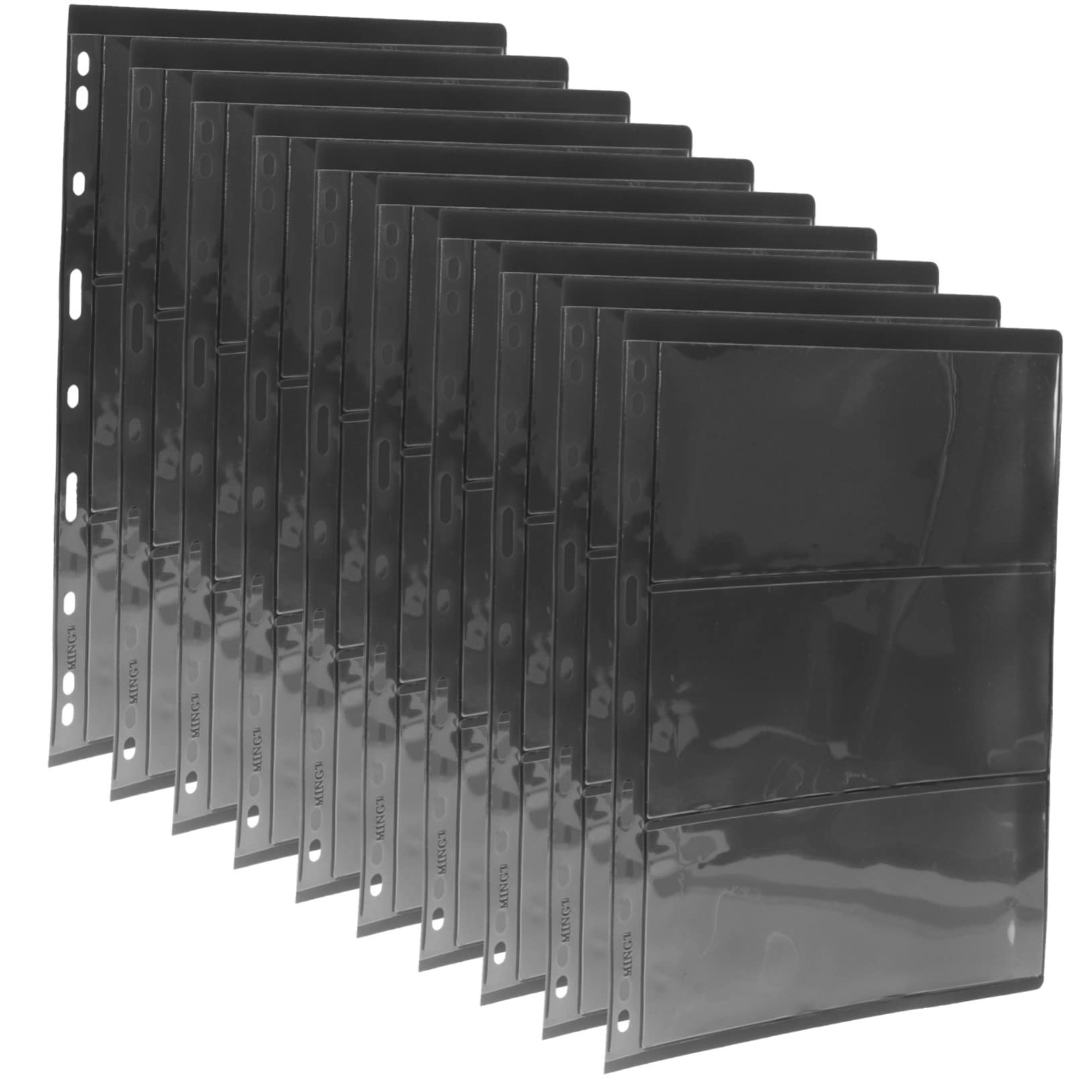DOITOOL Fogli Album Francobolli PVC 10 Pezzi Neri Trasparenti