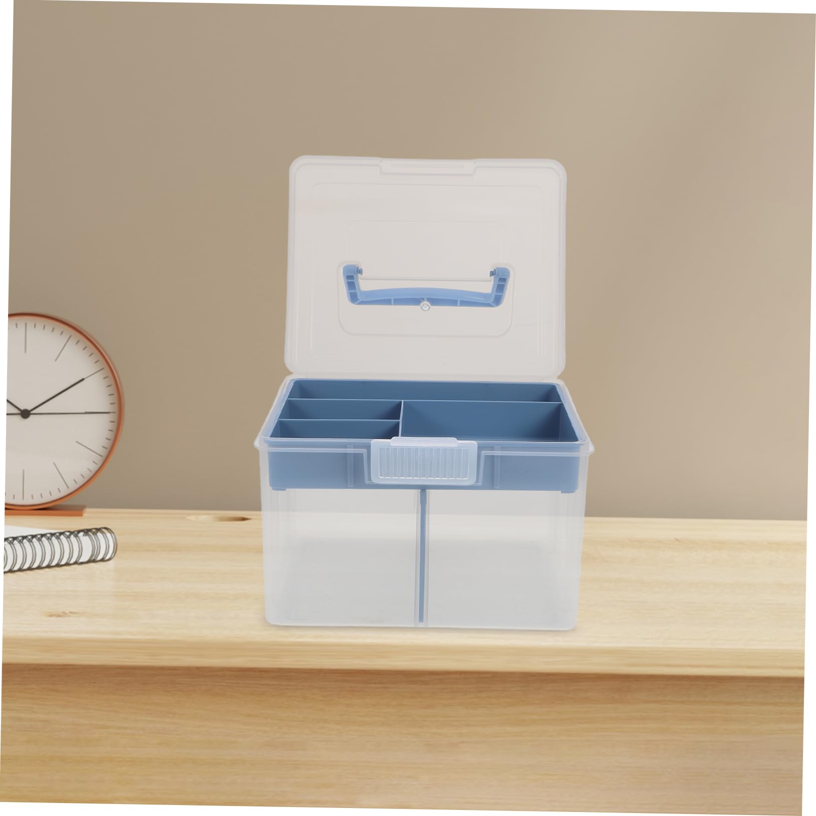 DOITOOL Scatola Portamonete Blu Plastica 2 Livelli 20 cm