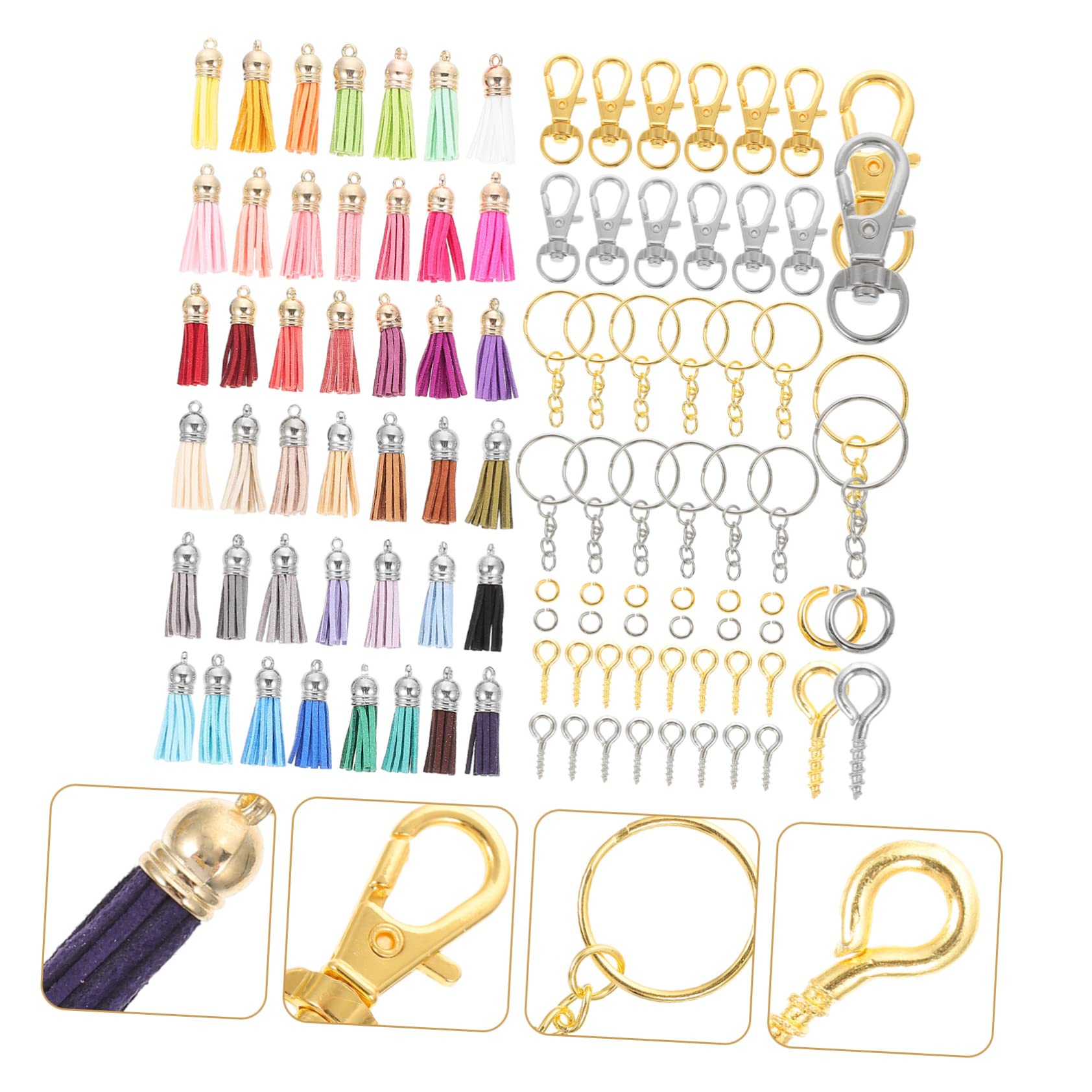 DOITOOL Kit Portachiavi Nappa Pelle Assortiti con Moschettone