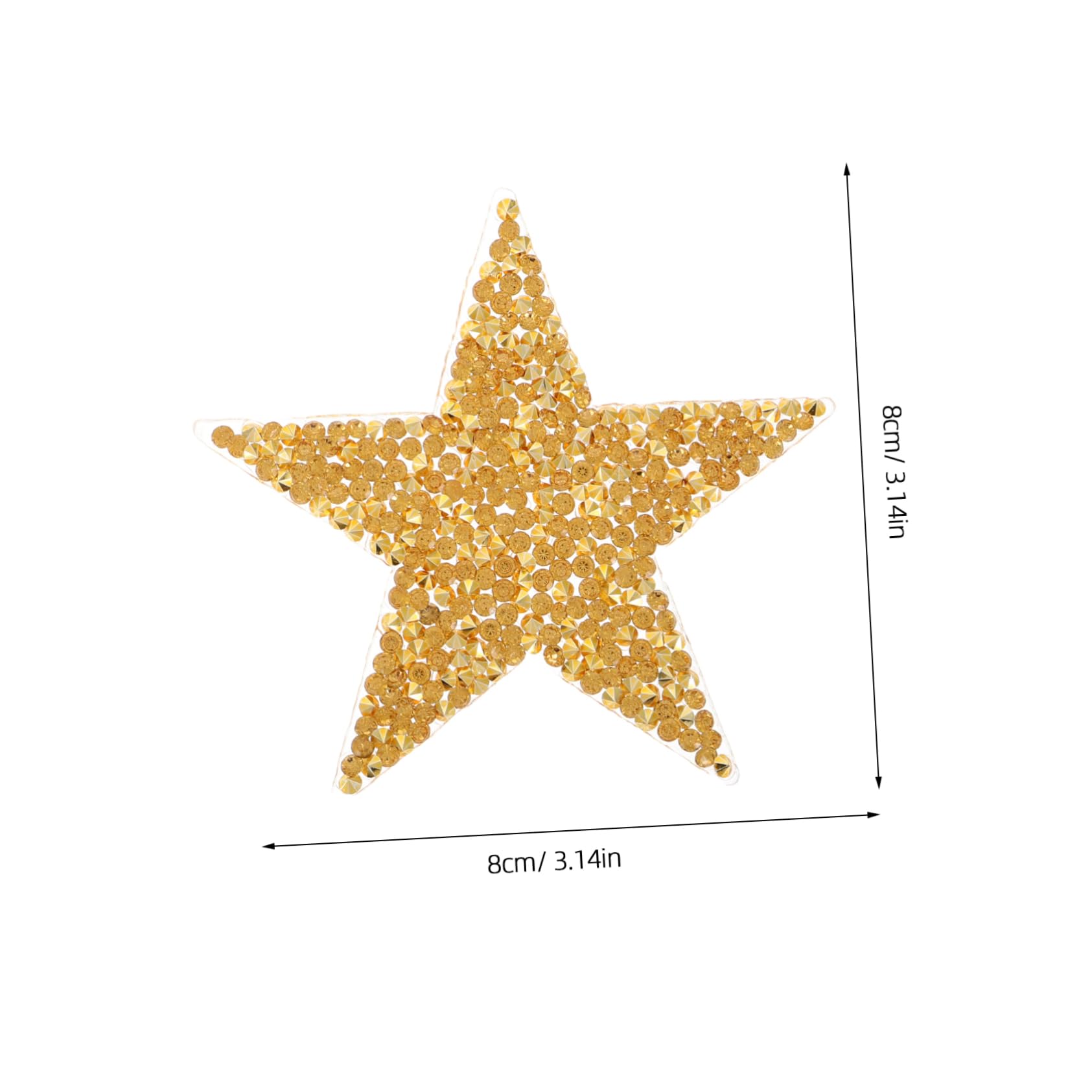 DOITOOL Toppe Stella Strass Oro Termoadesive 60 Pezzi