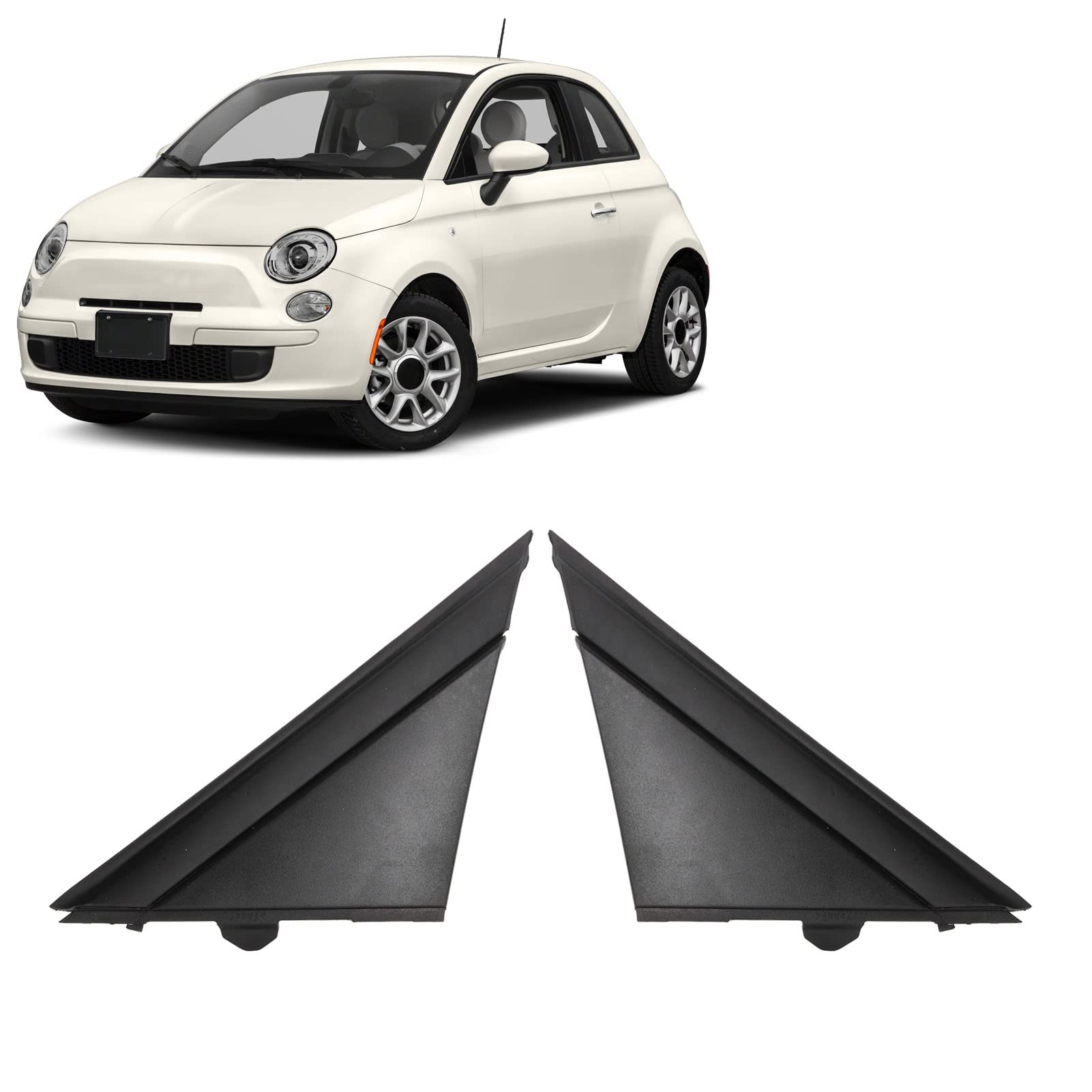 Saluaqui 1SH17KX7AA copri specchietti Fiat 500 nero coppia