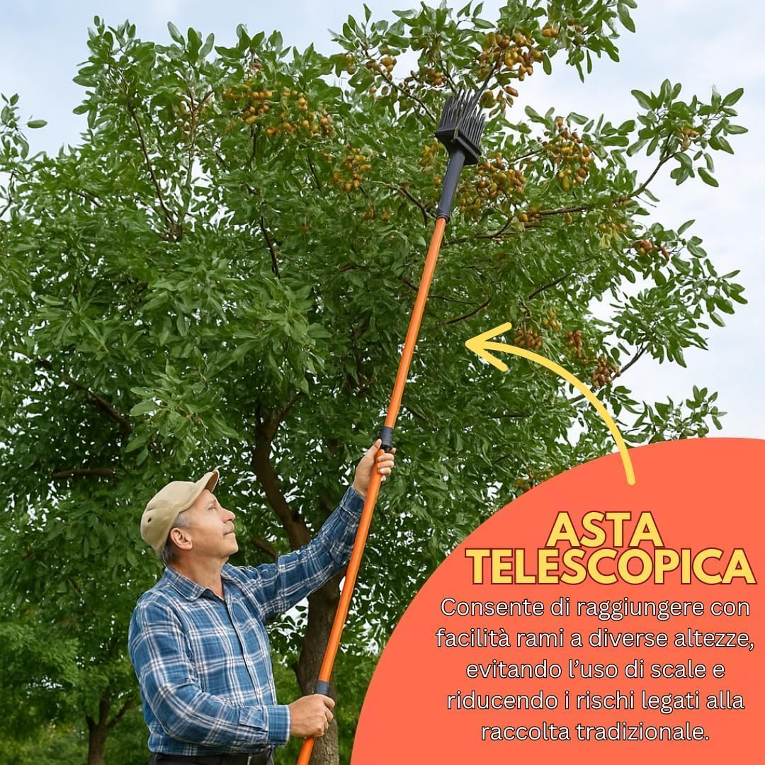 GrecoShop Scuotiolive elettrico 12V 400W telescopico 3m cavo 12m