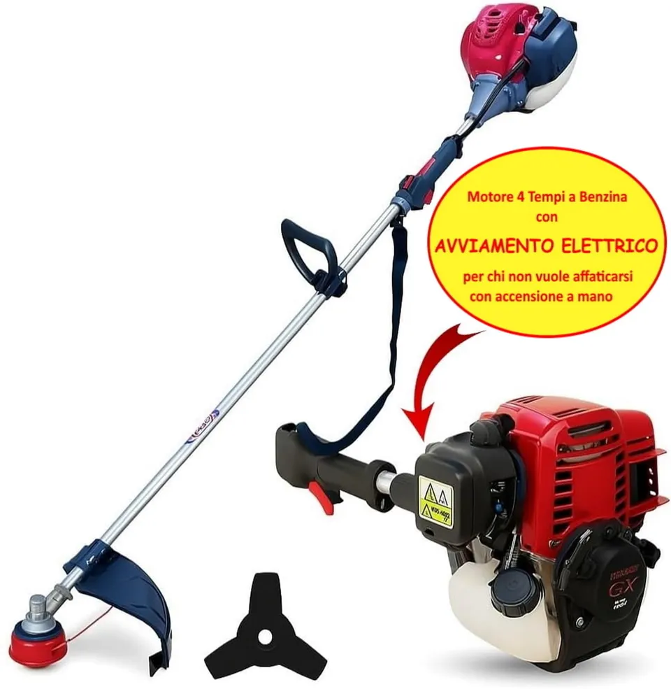 GrecoShop Decespugliatore Benzina 35,8cc 4T Avviamento Elettrico
