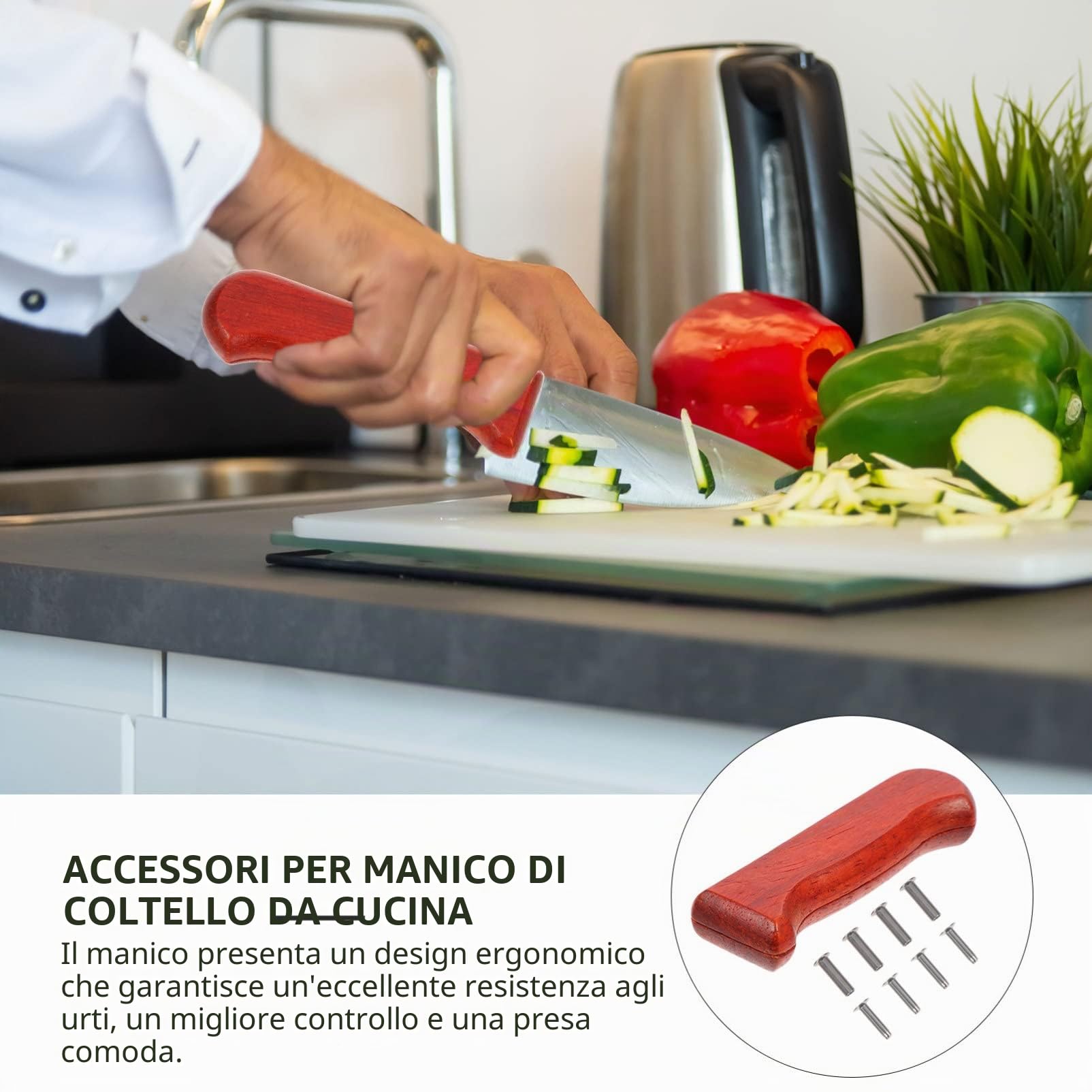 DOITOOL Manico Coltello Legno Ricambio Marrone Cucina