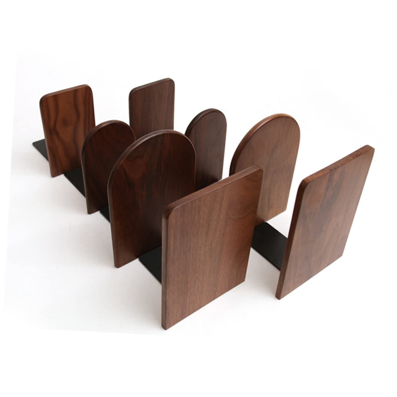 DOITOOL Fermalibri Legno Noce Nero Set 2 Pezzi 13x8 cm