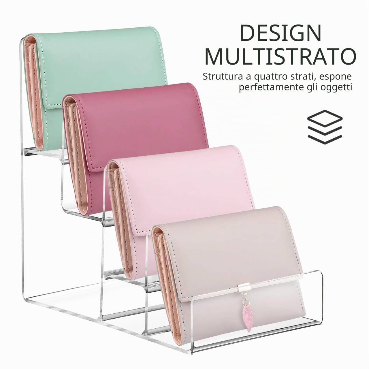 DOITOOL Espositore Acrilico Trasparente 4 Piani Cosmetici