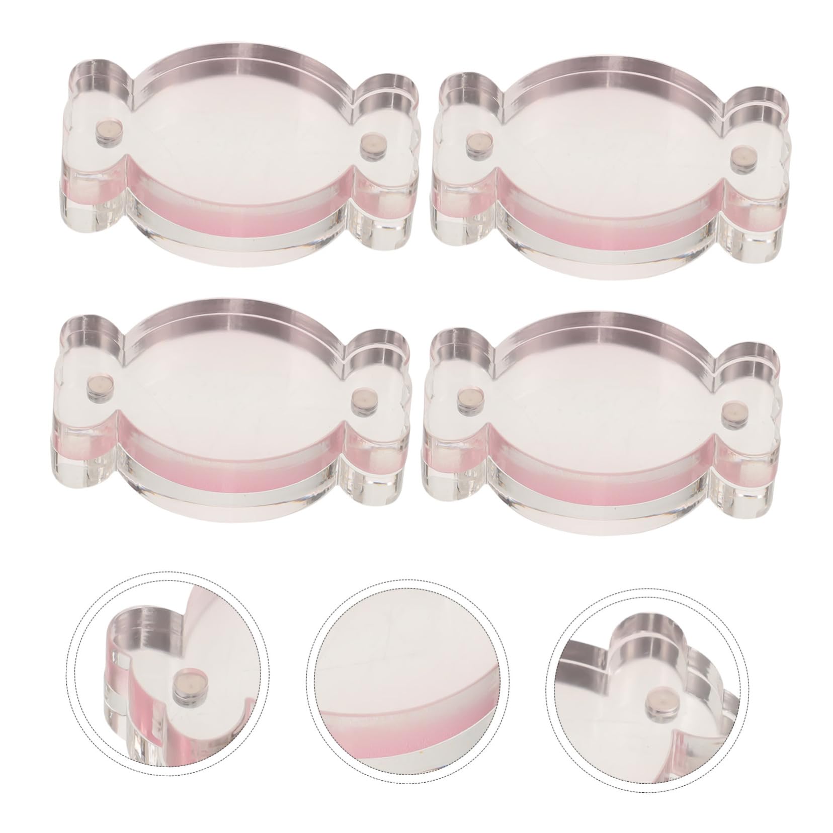 DOITOOL Espositore Magnetico Carte Acrilico Rosa 4 Pezzi