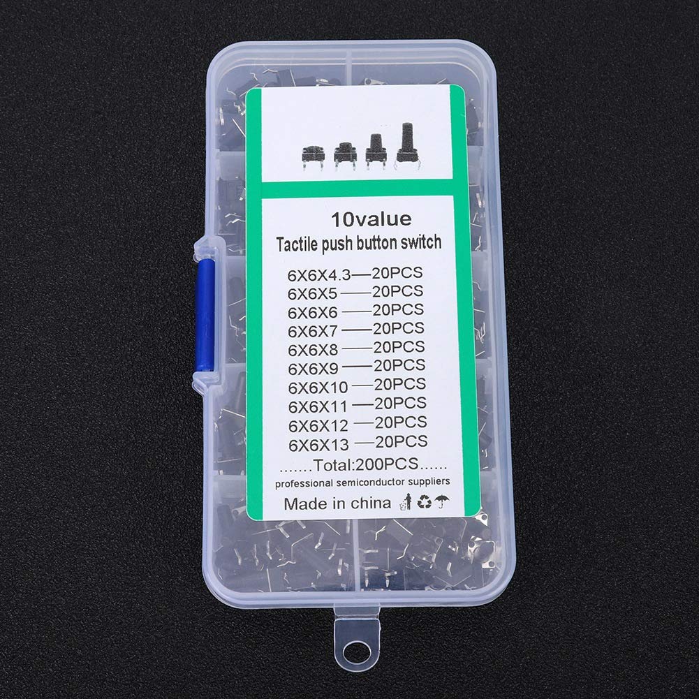 Saluaqui 52 Kit Interruttori Tattili 200 Pezzi 10 Misure