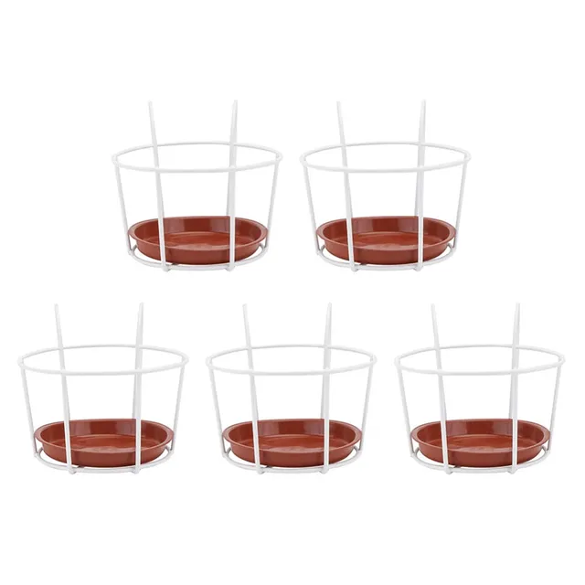 DOITOOL Fioriere Appese Metallo Bianche 23x16cm 5 Pezzi