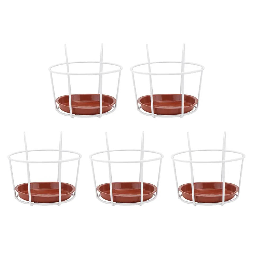 DOITOOL Fioriere Appese Metallo Bianche 23x16cm 5 Pezzi