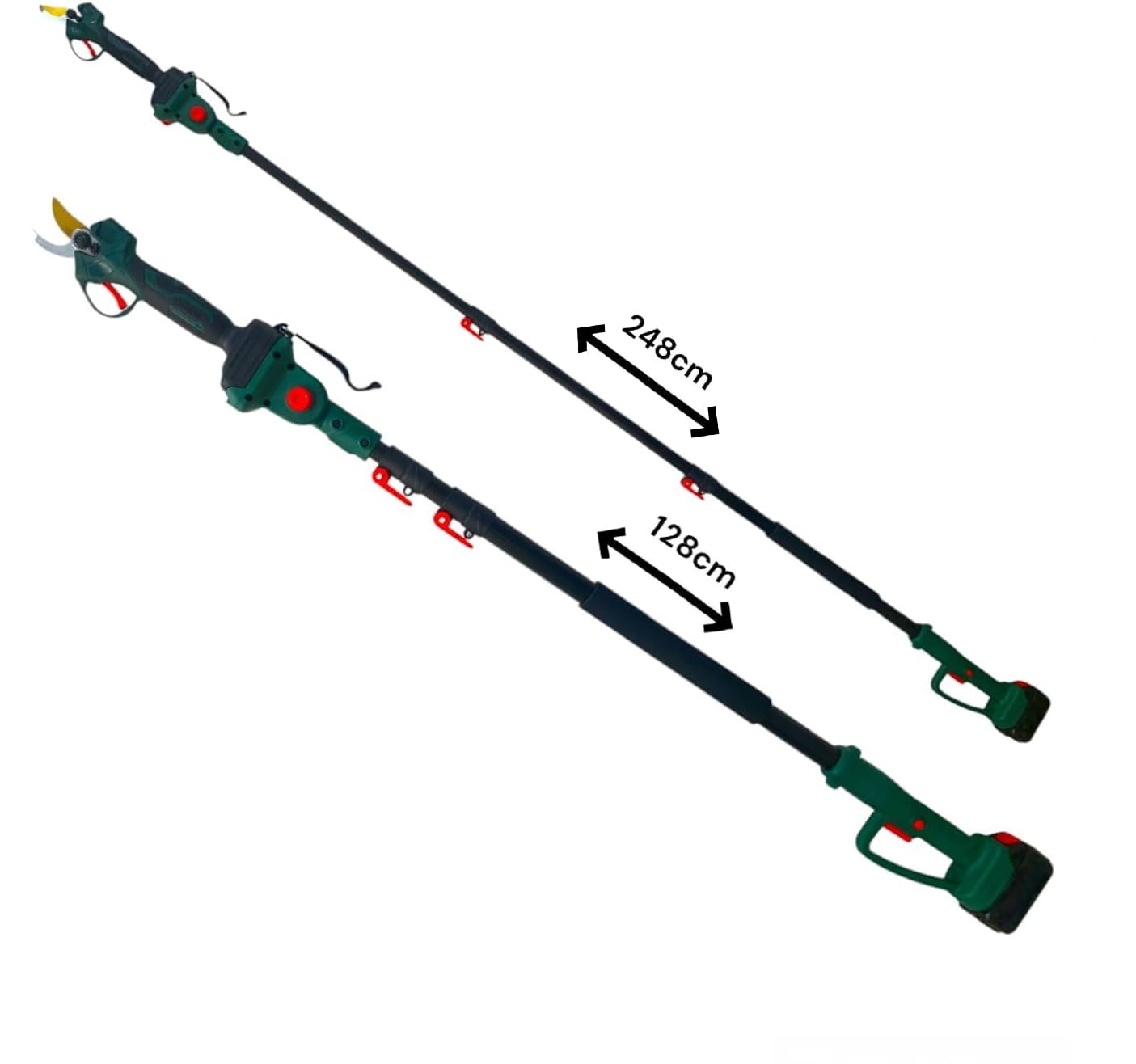 GrecoShop Kit Potatura 3 in 1 motosega forbice asta 48V 248cm