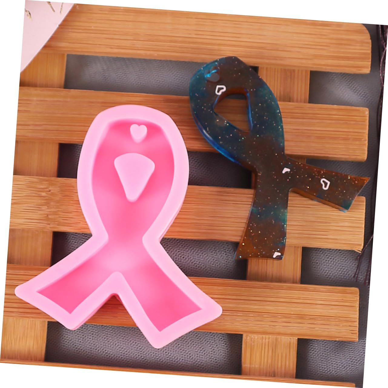DOITOOL Stampo Silicone Croce Nastro Rosa 4 Pezzi