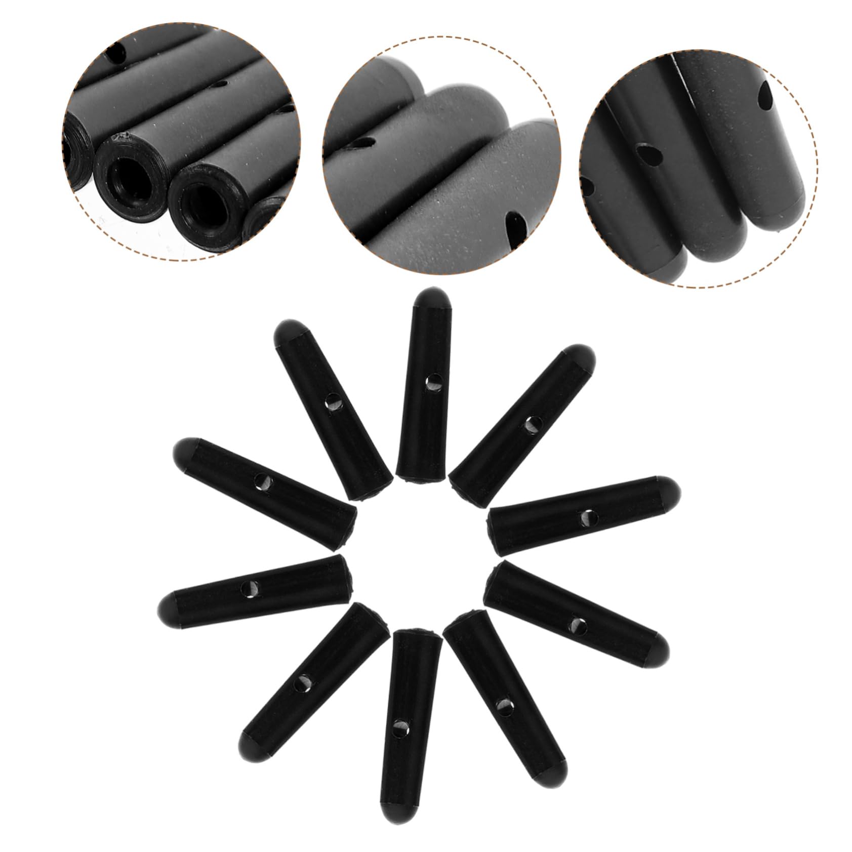 Doitool Perline Coda Ombrello 10 Pezzi Nere 2,5 cm Ricambio