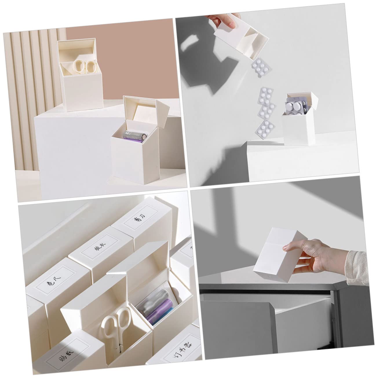 DOITOOL Scatole Cucito Plastica Bianca 3 Pezzi 9x5,8 cm