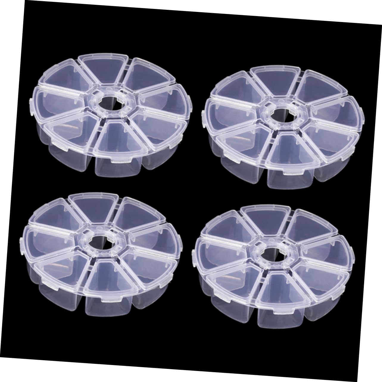 DOITOOL Scatola Gioielli Trasparente Plastica 8 Scomparti 4pz