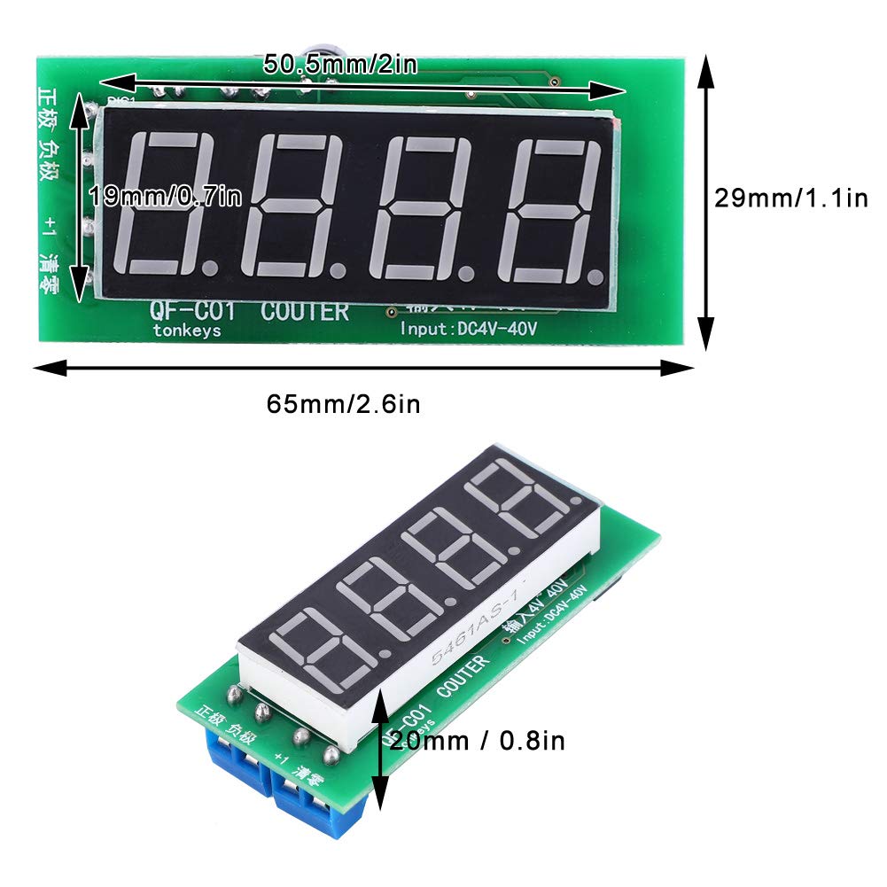 Saluaqui QF C04 Modulo Contatore Digitale 4 Cifre DC4-40V Memoria