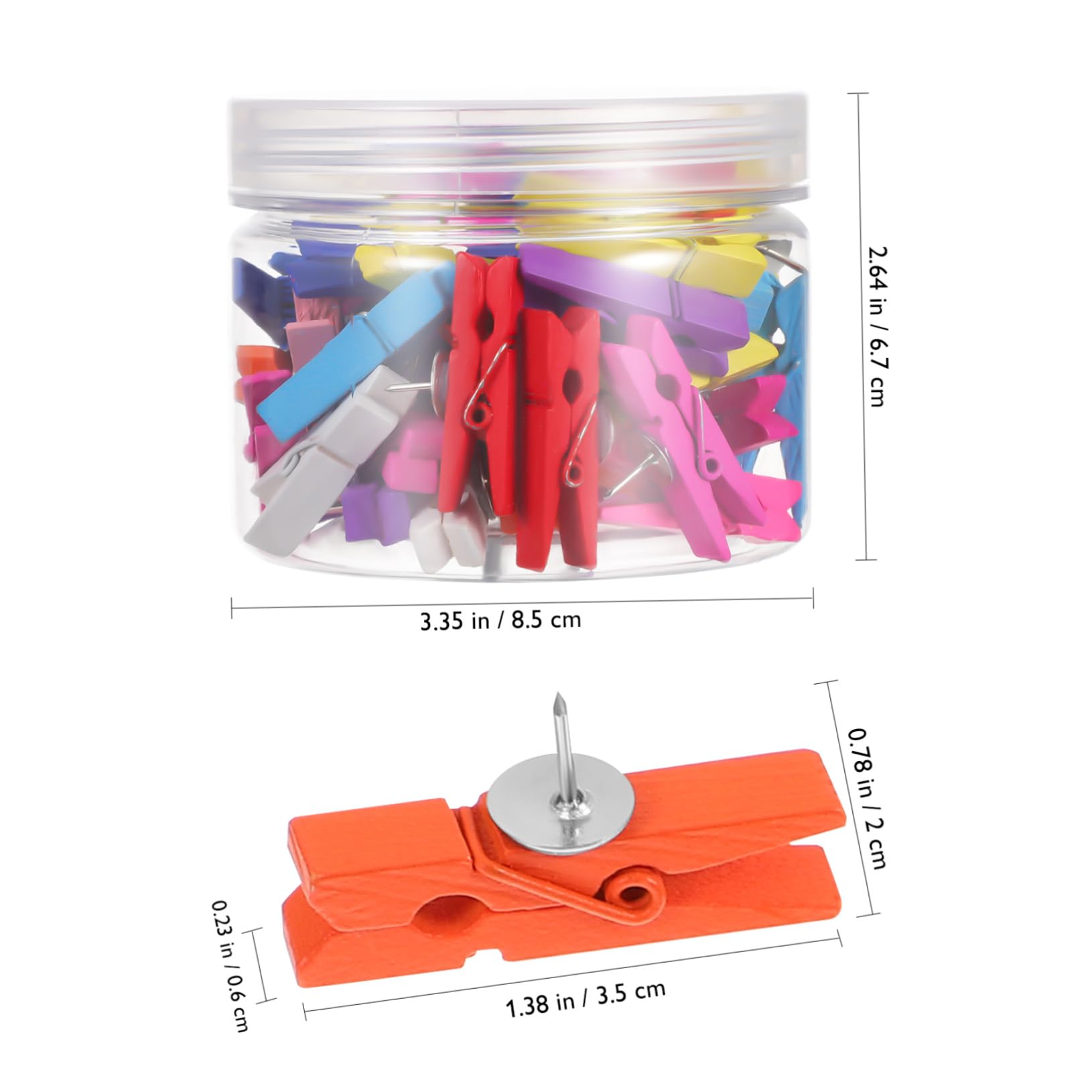 Doitool Puntine Legno con Clip 50 pezzi 3,5 cm