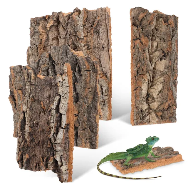 DOITOOL corteccia sughero terrario 4 pezzi marroni 13 cm