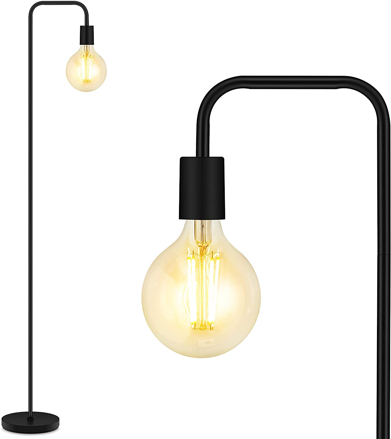 Yexati BoostArea lampada da terra industriale nera E26 160 cm