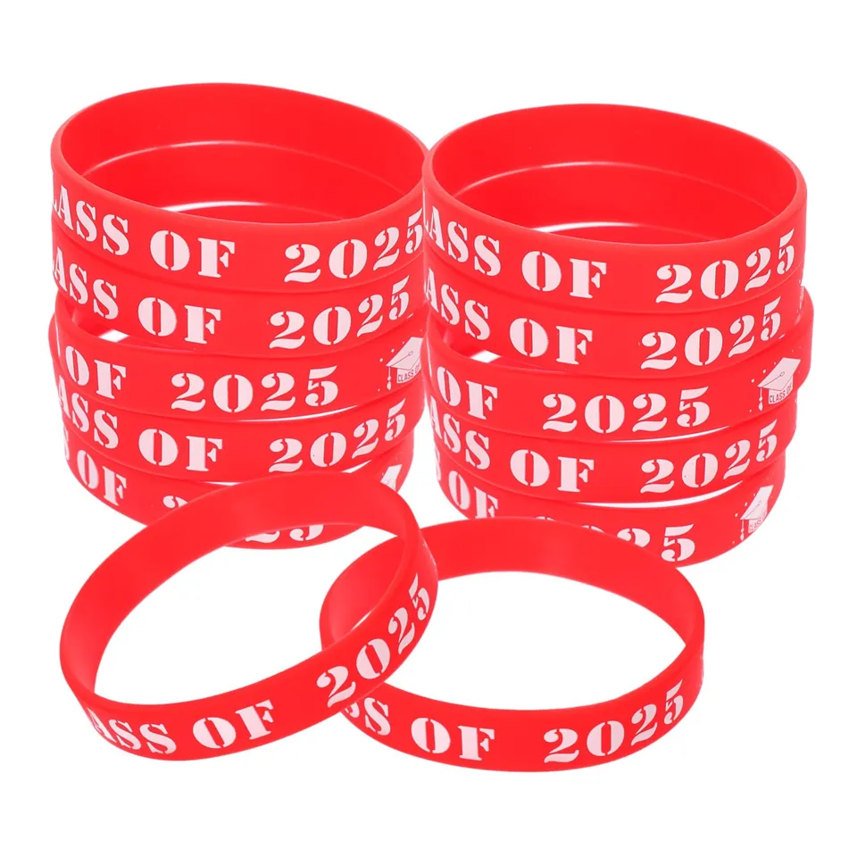 DOITOOL Braccialetto Laurea Silicone Rosso 25 Pezzi