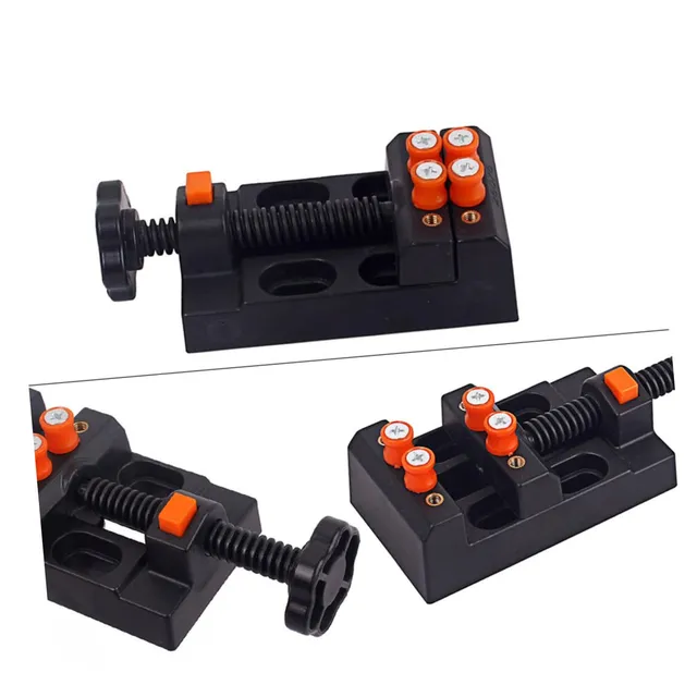 DOITOOL mini morsa da banco ganasce plastica nera per hobby