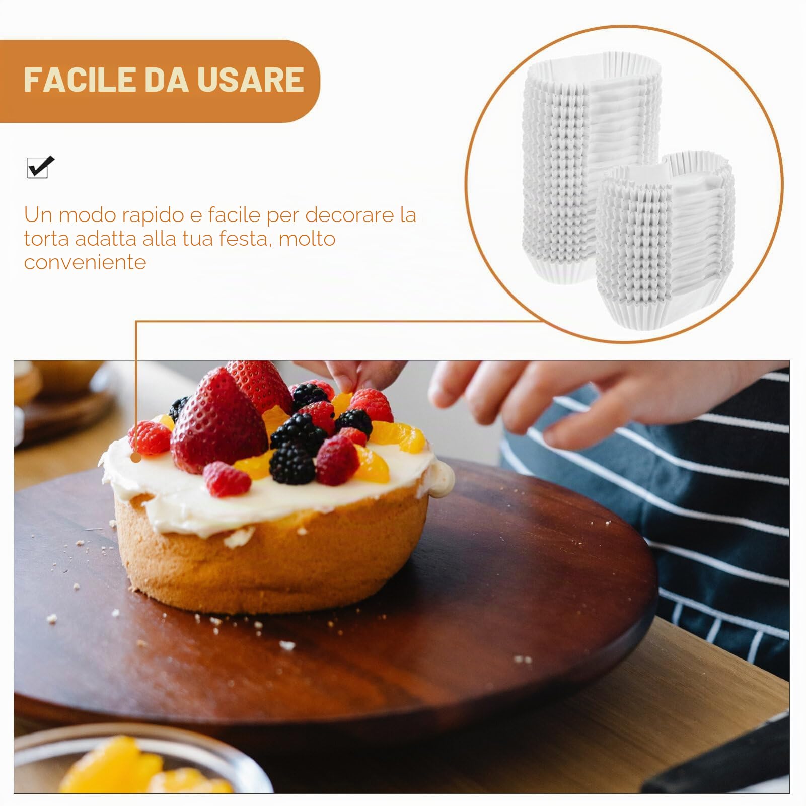 DOITOOL Pirottini Carta Barchetta Muffin 7,3 cm Forno