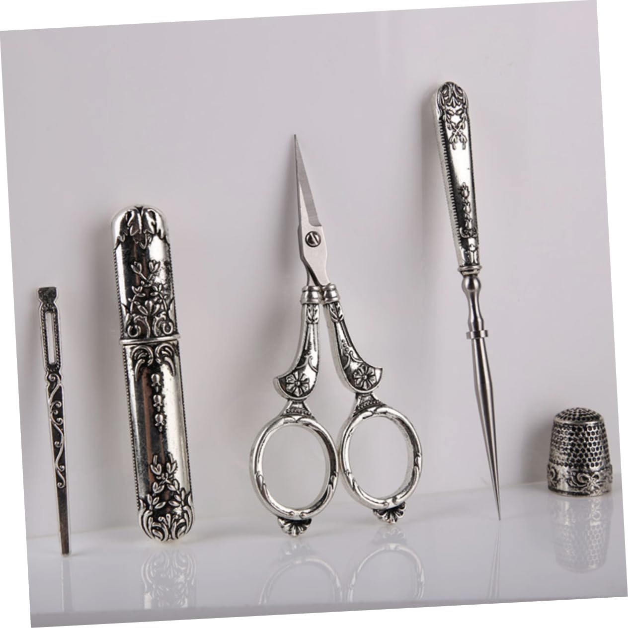 DOITOOL forbici da ricamo acciaio inox 5 pezzi argento
