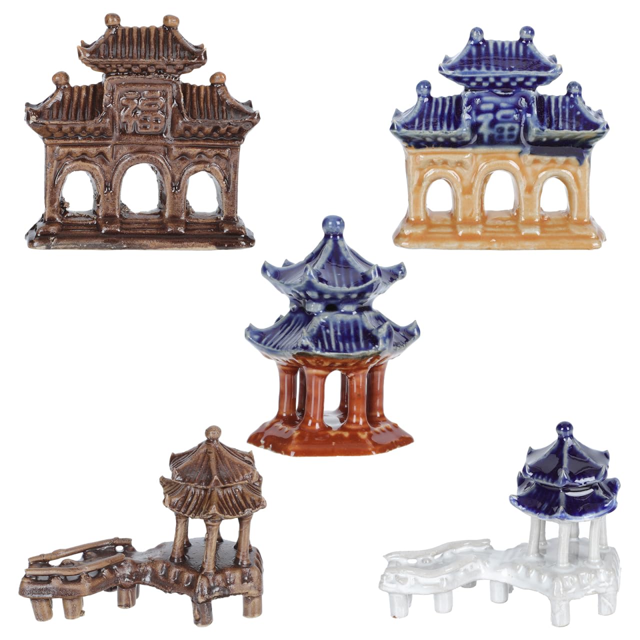 DOITOOL mini pagode giardino zen 5 pezzi colorate 6,5 cm