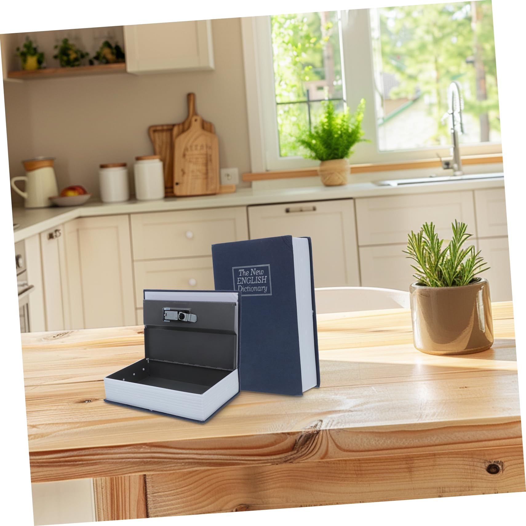 DOITOOL Cassaforte Libro Combinazione Acciaio Grande Blu