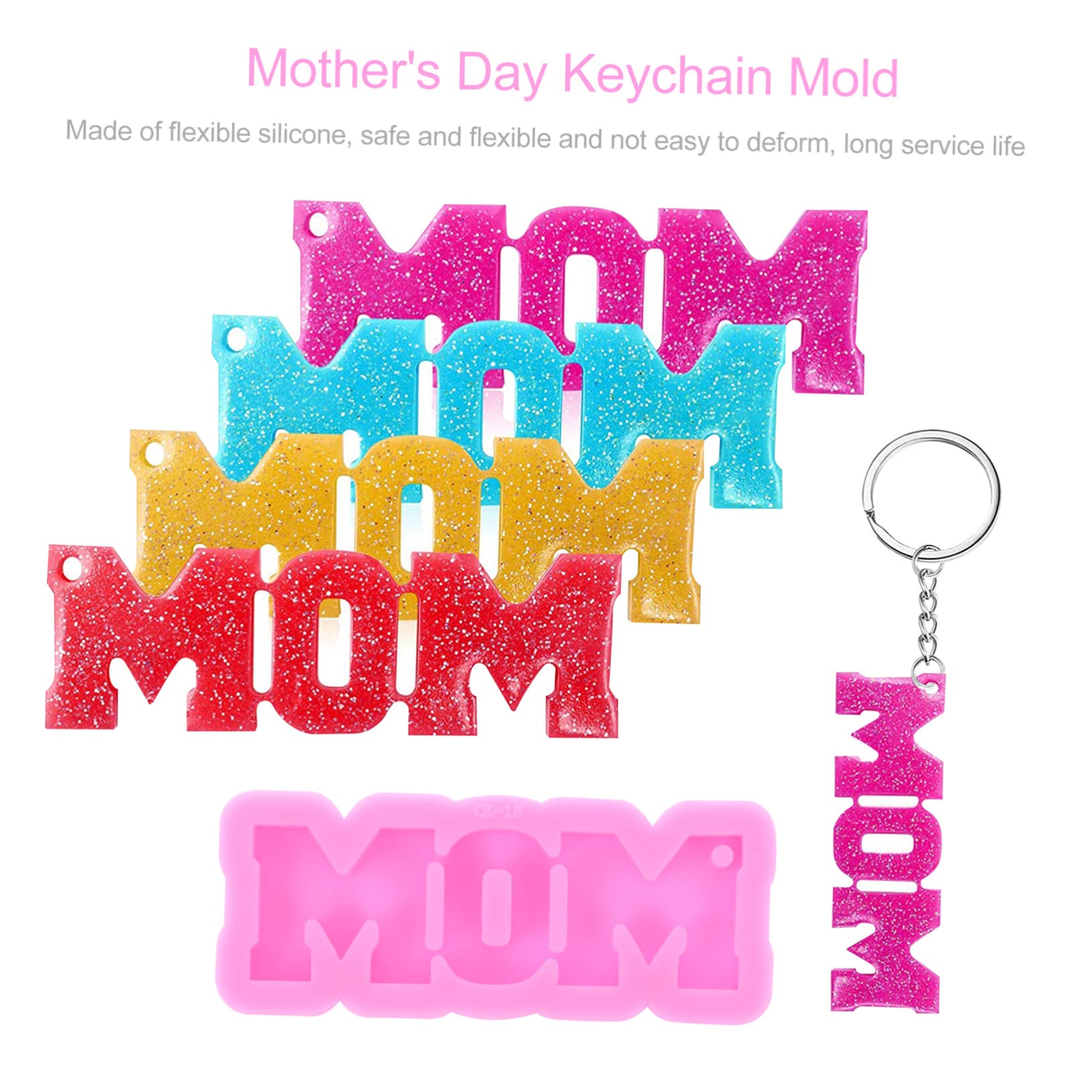 DOITOOL Stampo Silicone Portachiavi Mamma 2 Pezzi 7,5x3 cm